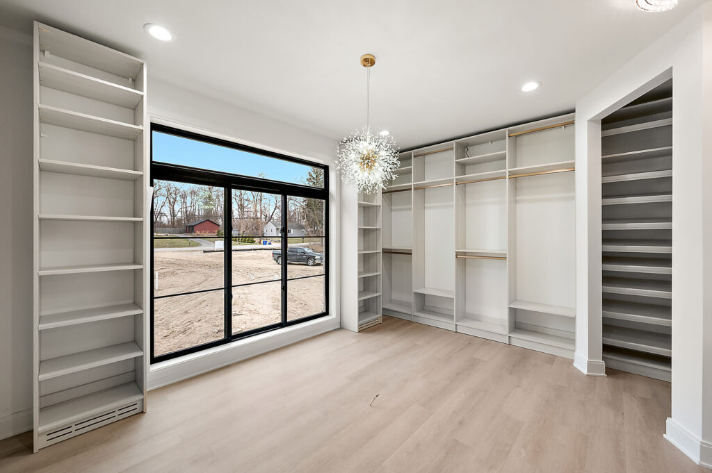 Luxury primary suite in Waterford MI custom home